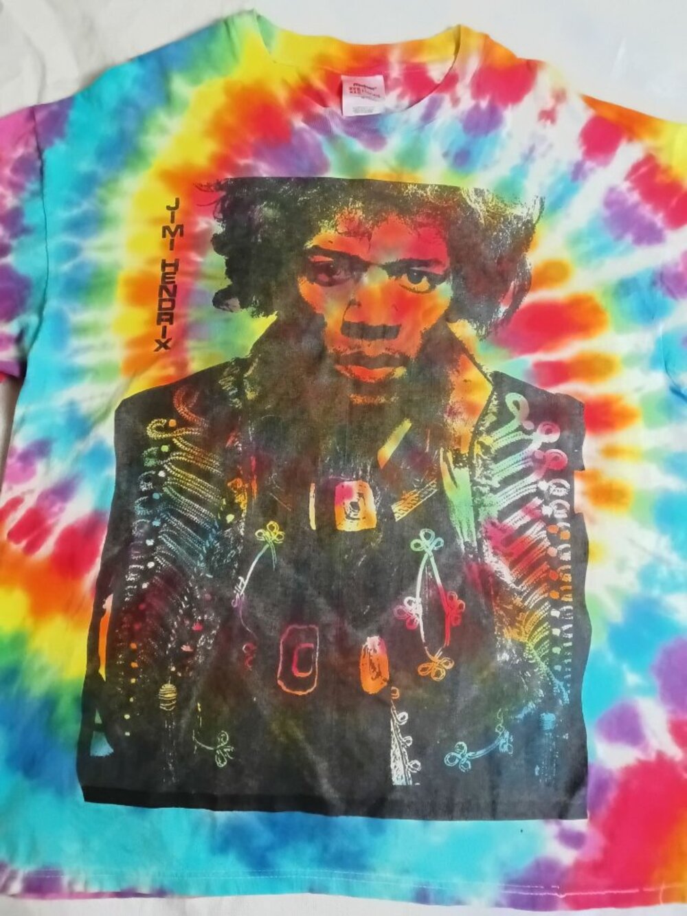 Rare VTG JIMI HENDRIX Tie Dye T Shirt 90s 2000s XL Stedman by Hanes